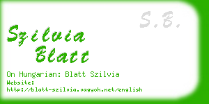 szilvia blatt business card